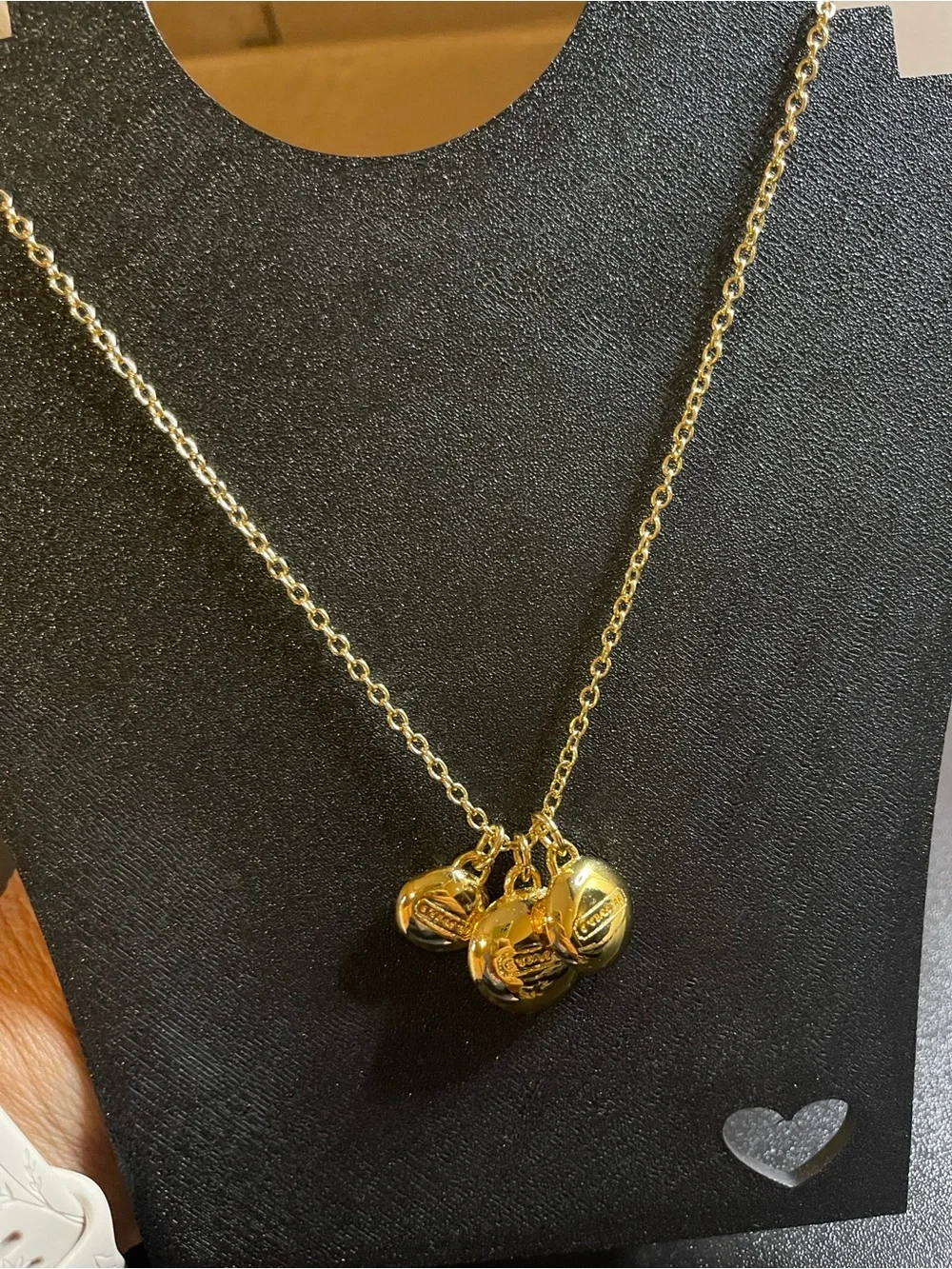 Coach Gold Pendant Necklace with Triple Medallion Reversible Charms